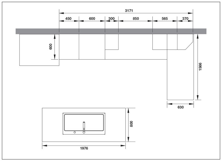 Gợi ý các kích thước bàn bếp, bàn đảo, tủ bếp chuẩn phong thuỷ 